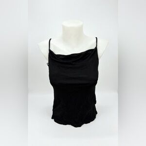Anthropologie Black Cowl Neck Camisole with Spaghetti Straps